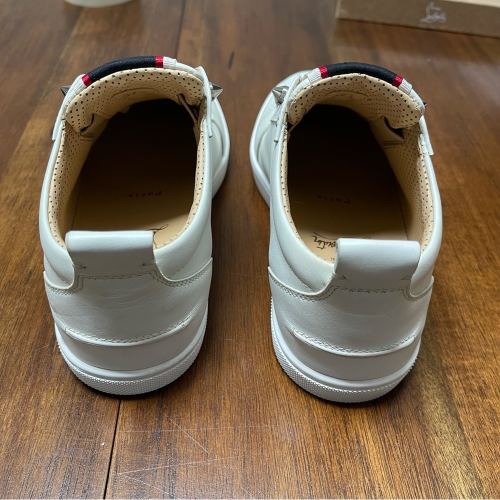 Christian Louboutin White Spiked Sneakers - Picture 3 of 9